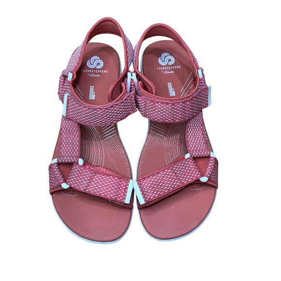 Cloudsteppers by Clarks Sport Sandals Adjustable Straps Cushioned Coral 7‎ - Picture 1 of 7